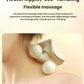 Close-up of SKG H5 neck massager’s spherical massage heads in action, demonstrating 360-degree tumbling motion that follows ergonomic principles for silky-smooth, non-irritating muscle relaxation.