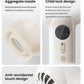Close-up of SKULD baby hair dryer features: detachable aggregate nozzle for focused airflow, child lock button to prevent accidental operation, and front/back mesh guards to protect baby’s fingers