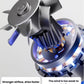 Comparison of SKULD baby hair dryer motor vs standard model: stronger airflow (004.5 m/s) dries faster, while weak wind (002.5 m/s) fails to dry effectively