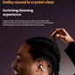 Man enjoying Shokz OpenDots One earbuds with Dolby Audio — immersive sound experience with vivid, natural audio that enhances music, movies, and calls.