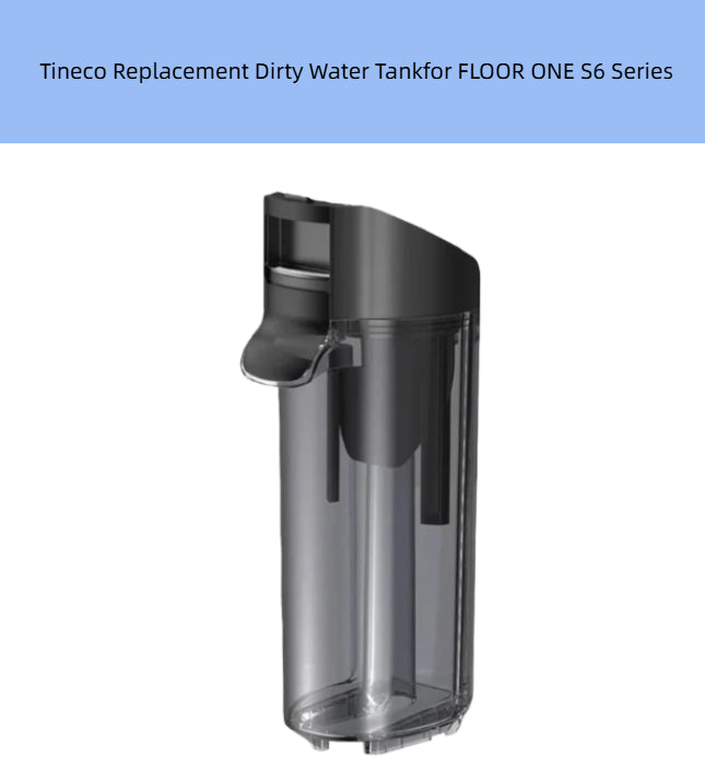 Tineco FLOOR ONE S6 Series Replacement Dirty Water Tank – Transparent Grey Waste Reservoir with Black Top for Auto-Mopping Robot Mop