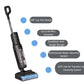 An overview of the fully upgraded Tineco FLOOR ONE S6 Stretch Pro's key features, including a 180° lay-flat design, up to 40 minutes of runtime, a DualBlock anti-tangle brush, an electrolyzed water cleaning system, and an 85°C hot air Flashdry self-cleaning system.