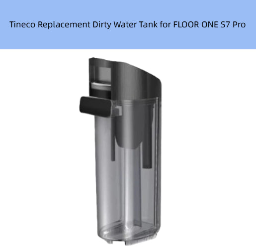 Tineco FLOOR ONE S7 Pro Replacement Dirty Water Tank – Transparent Waste Container with Black Lid and Ergonomic Handle