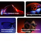 Collage showcasing VITURE Luma Ultra’s cyber-style body, 52° field of view, 99.9 % electrochromic shading, and Harman-tuned directional audio.