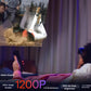 Person reclining while wearing VITURE Luma Ultra XR glasses, enjoying a 3-meter 1200P FHD 1500-nit display with Hollywood-grade color.