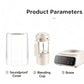 An image displaying all the components included with the SUPOR blender: the soundproof cover, the blending cup, the smart base, a cleaning brush, and a measuring cup.