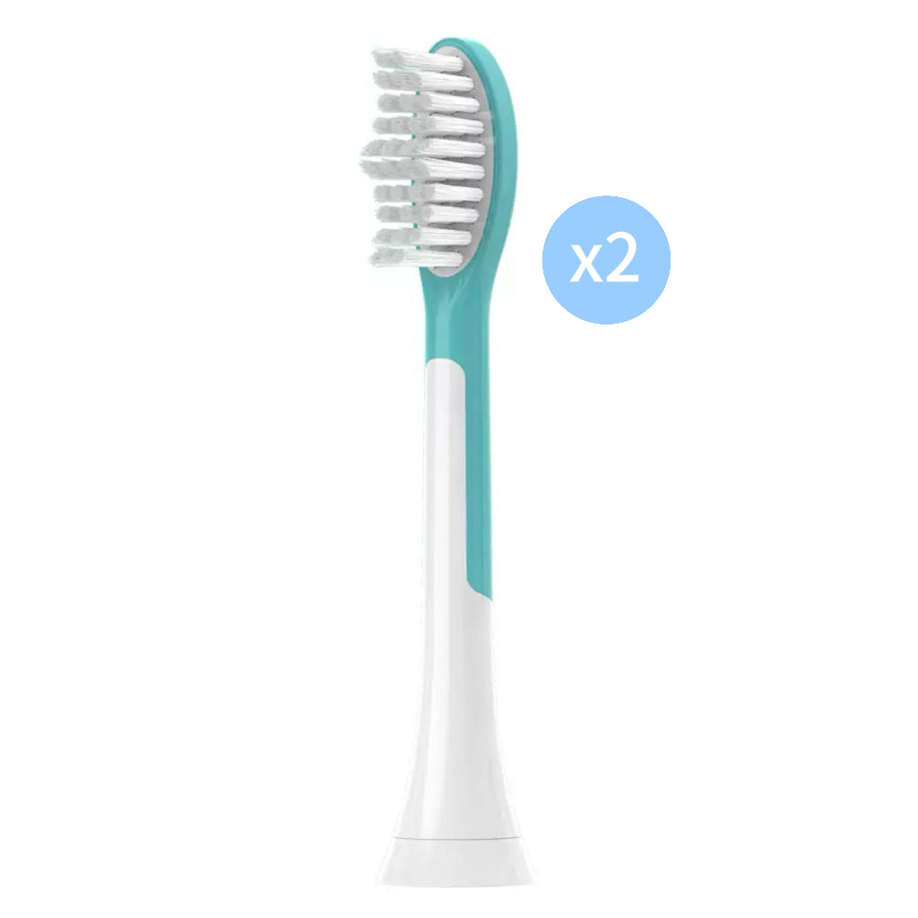 Two Philips Sonicare For Kids HX6042/13 replacement toothbrush heads for age 7+
