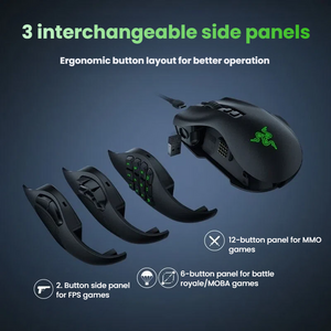 Razer Naga V2 Pro side view showing ergonomic right-handed shape and side buttons