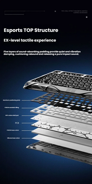 GravaStar Mercury V75 HE dual-zone RGB lighting with side ambient lights