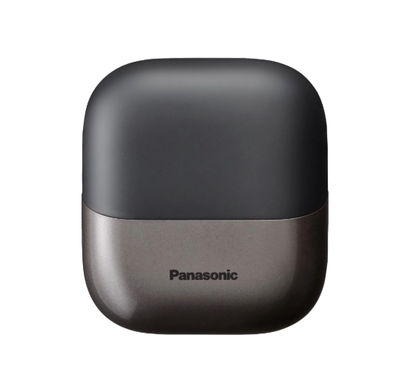 Panasonic Compact 3-Blade shaver travel case in black and titanium, closed