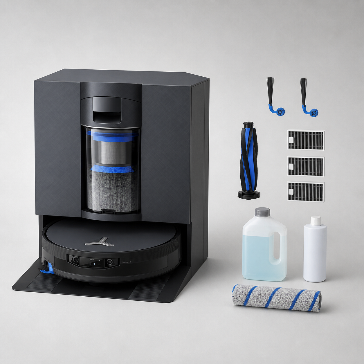 ECOVACS DEEBOT X12 OmniCyclone station and compatible accessories