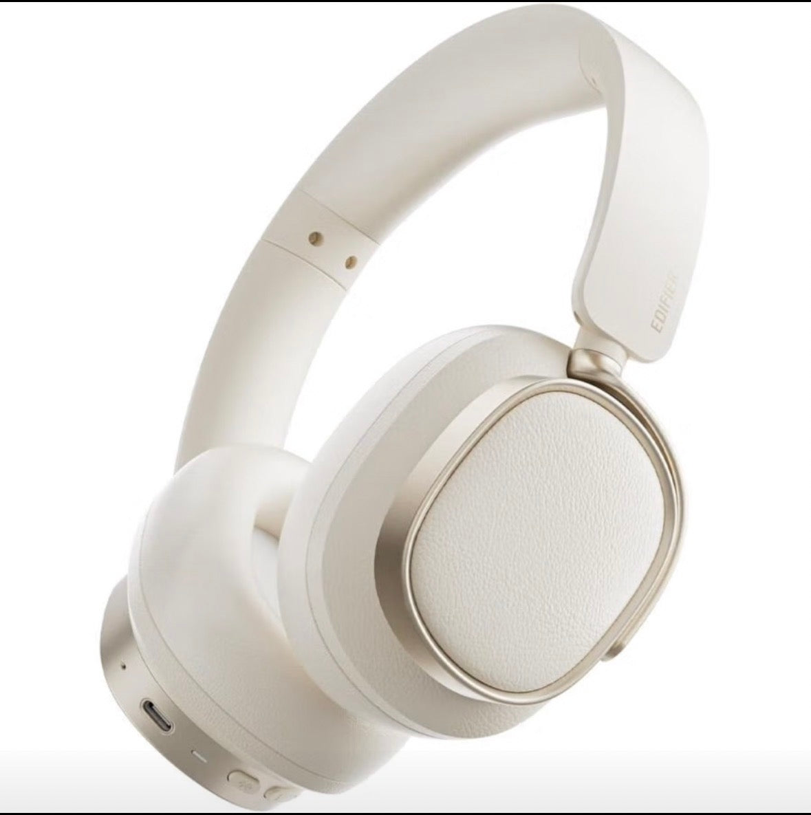 Edifier ES850NB ANC wireless over-ear headphones hero shot in ivory
