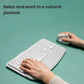  Infographic detailing the key features of the Logitech Wave Keys, including 36-month battery life, dual-mode connectivity (Bluetooth and Logi Bolt), and multi-device switching.