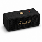 Marshall Emberton III portable speaker in black and brass, angled view
