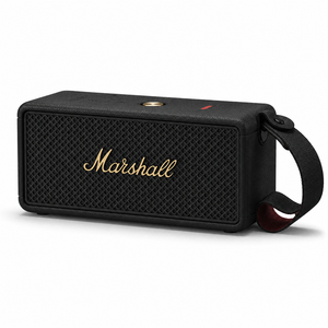 Marshall Middleton II portable speaker in black and brass, front view